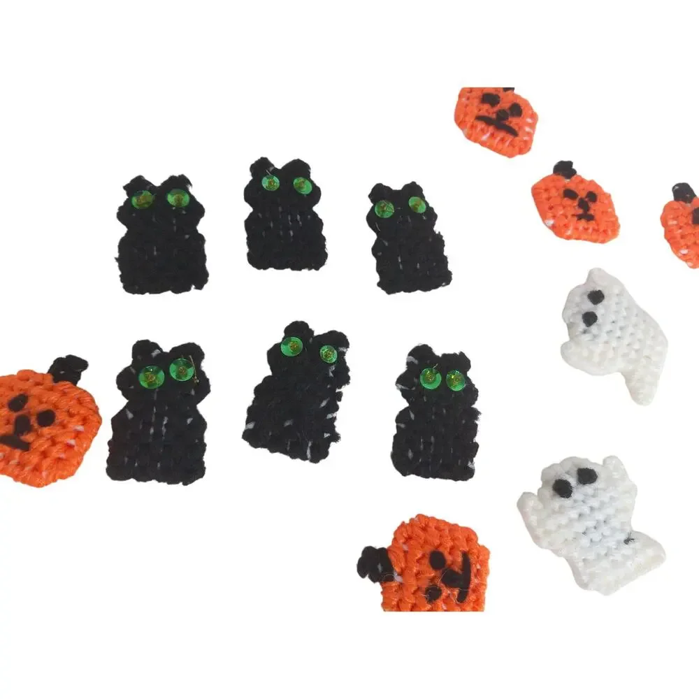 Halloween Canvas Needlepoint Mini Table Decor Confetti Ghost Cat Pumpkin